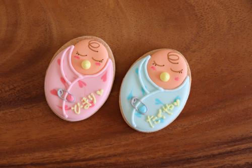 【名入れアイシングクッキー】赤ちゃんパック　ピンク