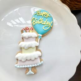 Happy Birthday ケーキ ブルー