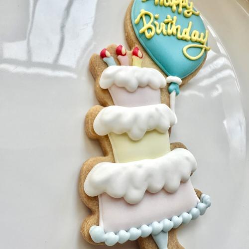 Happy Birthday ケーキ ブルー