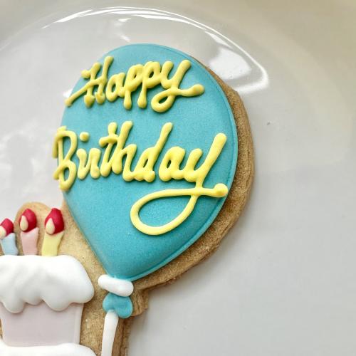 Happy Birthday ケーキ ブルー