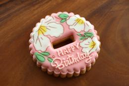 Flower シングルスタンディングプレート Happy Birthday