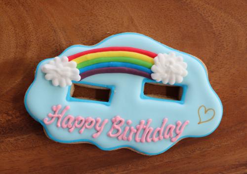 Rainbow ダブルスタンディングプレート Happy Birthday アイシングクッキーの通販サイト Berry Deco